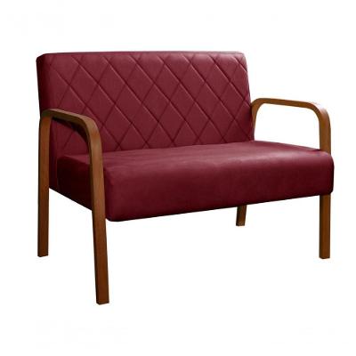 Namoradeira Lara Decorativa Suede com Espuma D26 Bordô Bella Decor