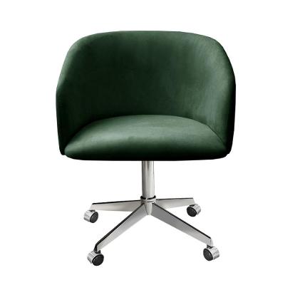 Poltrona Atenas Giratória com Rodinhas Veludo Assento Macio Verde 270 Bella Decor