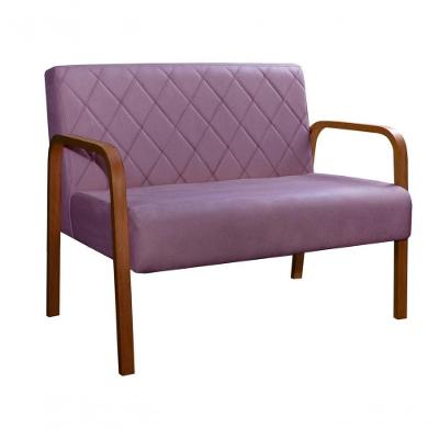 Namoradeira Lara Veludo Costura Matelassê Confortável Roxo 380 Bella Decor