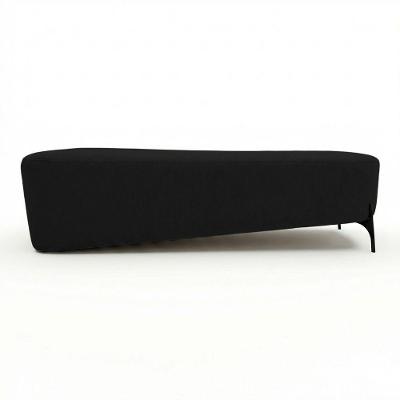 Puff Recamier Lavie Premium Decorativo Orgânico Suede Preto Abmaza