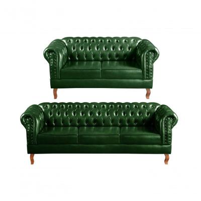 Conjunto de Sofás Dom Pedro 2 e 3 Lugares 215CM Verde Bella Decor