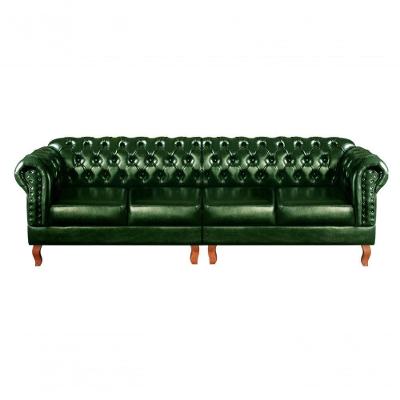 Sofá Dom Pedro 4 Lugares 250CM Verde Couríssimo Sintético Sala Bella Decor