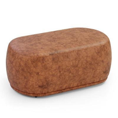 Puff Orgânico Living Molly 02 Lugares Couro Sintético Caramelo Abmaza