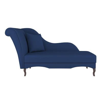 Recamier Chaise Longue Valentina 2 Lugares 150CM Azul Veludo Abmaza
