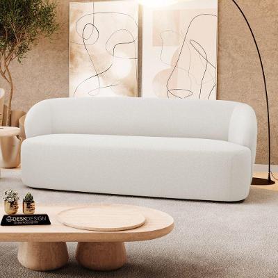 Sofá Leez 2 Lugares 170CM Off White Bouclê Abmaza