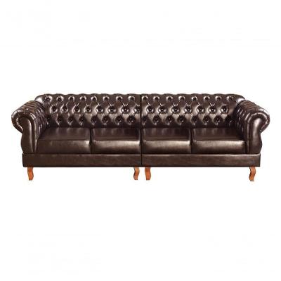 Sofá Duquesa 4 Lugares 250CM Café Couríssimo Café 015 Couro Sintético Bella Decor