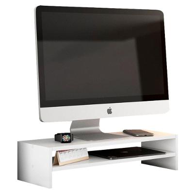 Suporte Monitor Notebook Soft Moderno MDF 65CM Branco Abmaza