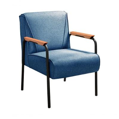 Poltrona Jade Decorativa em Linho Azul 330 com Braços Bella Decor