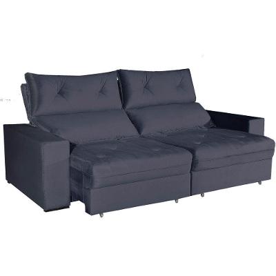 Conjunto De Estofados Rubi Sofá Retrátil Bom Pastor Cinza