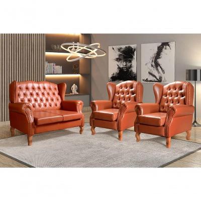 Conjunto Sofás Imperador 4 Lugares 135CM Caramelo Bella Decor