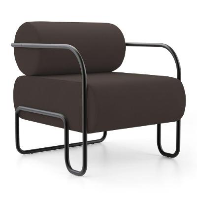 Poltrona Decorativa Orgânica Miska Veludo Espuma D26 Marrom Abmaza