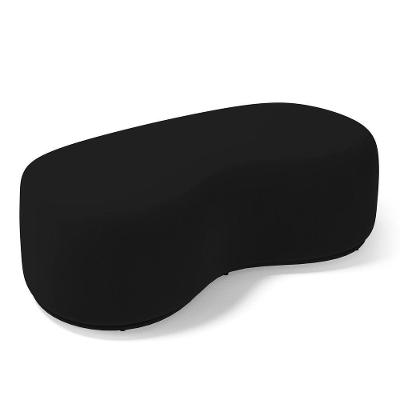 Puff Decorativo Aisha Orgânico 02 Lugares Veludo Preto Abmaza