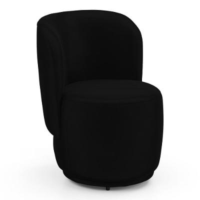 Poltrona Decorativa Molly Orgânica Couro Sintético Espuma D24 Preto Abmaza