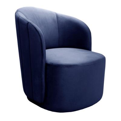 Poltrona Decorativa Stela para Sala de Estar Veludo com Espuma D28 Azul 210 Bella Decor