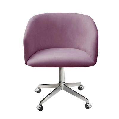 Poltrona Atenas Giratória com Rodinhas Veludo Roxo 380 Bella Decor