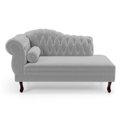 Recamier Lavínia Clássico 1 Lugar 120CM Bouclê Cinza Claro Abmaza