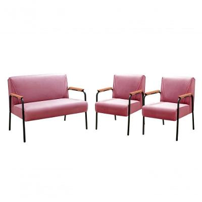 Conjunto de Sofás Jade 4 Lugares 108CM Rosa Suede Bella Decor