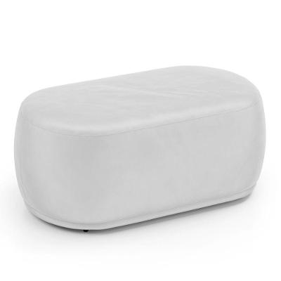 Puff Decorativo Orgânico Molly 2 Lugares Couríssimo Branco Abmaza