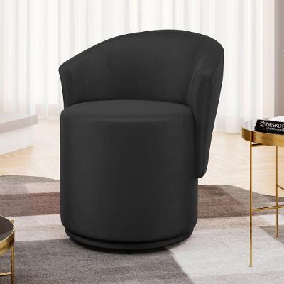 Poltrona Orgânica Mavi Fixa Veludo Espuma D23 Confortável Preto Abmaza
