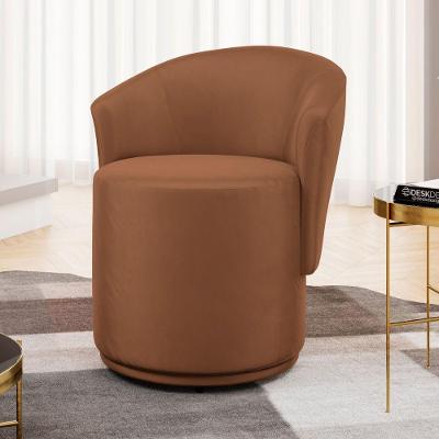 Poltrona Decorativa Mavi Fixa Veludo Confortável Terracota Abmaza