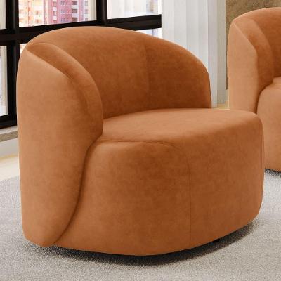 Poltrona Decorativa Leez Giratória Couríssimo Caramelo Abmaza