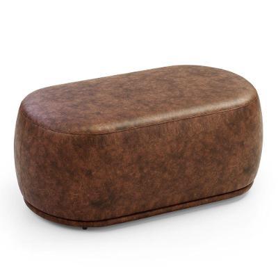 Puff Orgânico Living Molly 02 Lugares Couríssimo Couro Sintético Whisky Abmaza