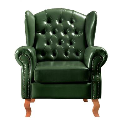 Poltrona Imperador Couríssimo Pés Torneados Espuma D28 Verde 075 Bella Decor