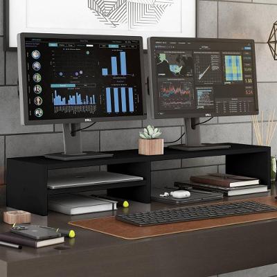 Suporte Stand Soft Elevado Moderno 1 Prateleira MDF 95CM Preto Abmaza