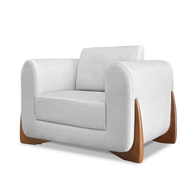 Poltrona Decorativa Nuvina Linho Rústico Fibra Siliconada Grigio Loja Sheep