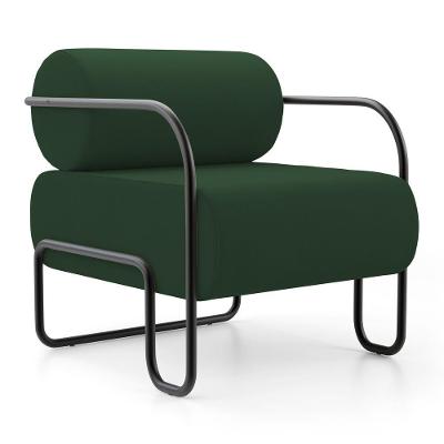 Poltrona Decorativa Miska Orgânica Veludo Verde Escuro Abmaza