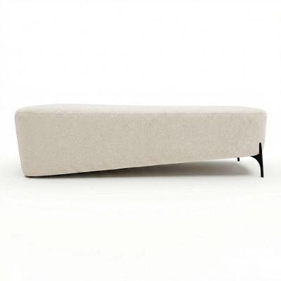 Puff Recamier Orgânico Lavie Premium Suede Bouclê Bege Abmaza