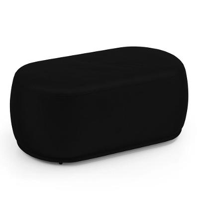 Puff Orgânico Living Molly 02 Lugares Couro Sintético Preto Abmaza