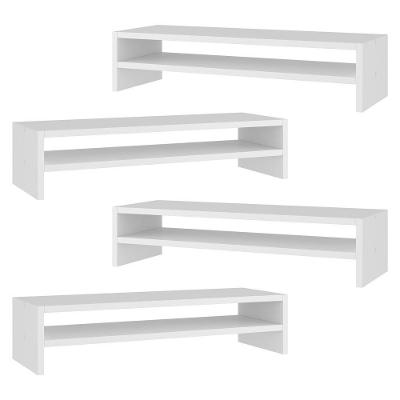 Kit 04 Suportes para Monitor Soft Elevado MDF 65CM Branco Abmaza