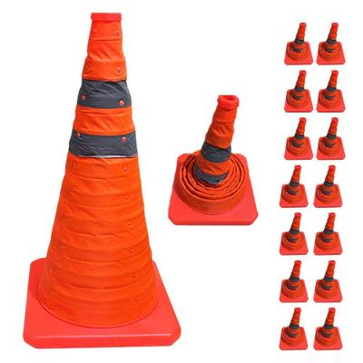 Kit 14 Cones Sinalizadores Retráteis 40cm Refletivos Laranja AB Mídia