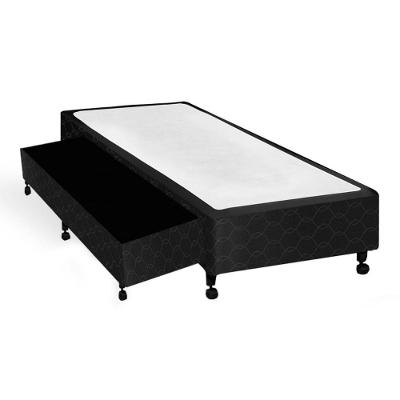 Cama Box com Auxiliar Solteirão Tecido Black Base Preta Colchões Castor