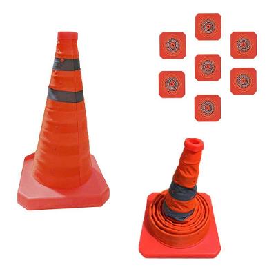 Kit 7 Cones Retráteis SU-CONE3-1 Dobráveis Refletivos 50cm Laranja AB Mídia