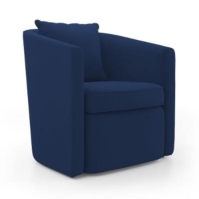 Poltrona Decorativa Aimê Sala de Estar Veludo Azul Marinho Abmaza