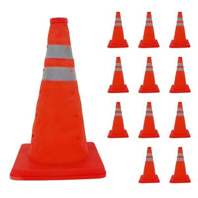 Kit 11 Cones Sinalizadores Retráteis 40cm Refletivos Laranja AB Mídia