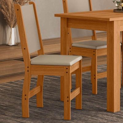 Kit 2 Cadeiras de Jantar Clara MDF Courino Bege Pallazio