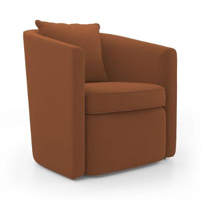 Poltrona Decorativa Aimê Veludo Espuma D24 com Almofada Terracota Abmaza