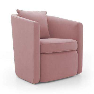 Poltrona Decorativa Aimê Veludo Espuma D24 com Almofada Rosê Abmaza