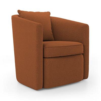 Poltrona Decorativa Aimê Bouclê com Almofada Terracota Abmaza
