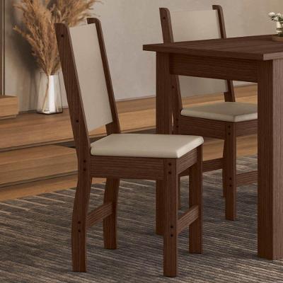 Kit 2 Cadeiras de Jantar Clara MDF Courino Bege Pallazio