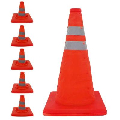 Kit 5 Cones Retráteis SU-CONE2-1 Faixas Refletivas 40CM Laranja AB Mídia