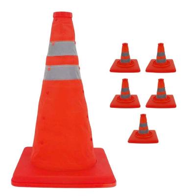 Kit 5 Cones Retráteis SU-CONE1-1 70cm Refletivos Laranja AB Mídia