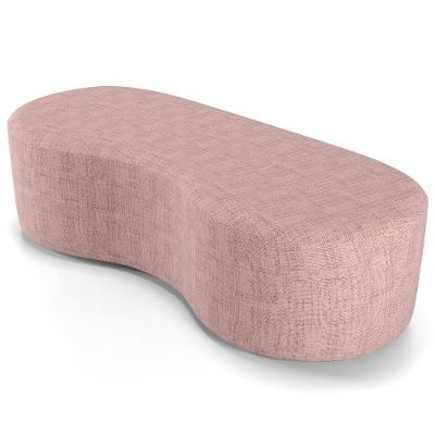 Puff Decorativo Orgânico Orbit 140cm Espuma Linho Rosa Lyam Decor