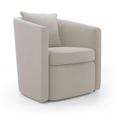 Poltrona Decorativa Aimê Veludo Espuma D24 Bege Claro Abmaza