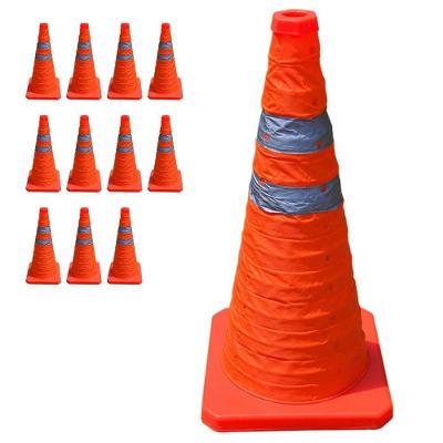 Kit 11 Cones de Sinalização Retrátil Refletivo 70cm Laranja AB Mídia