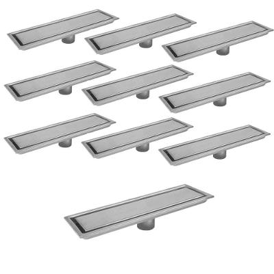 Kit 10 Ralos Lineares Ocultos 50cm Inox Anti Odor Anti Inseto AB Mídia