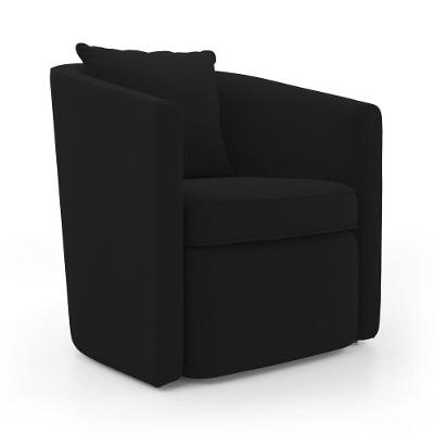 Poltrona Decorativa Aimê Veludo Espuma D24 com Almofada Preto Abmaza